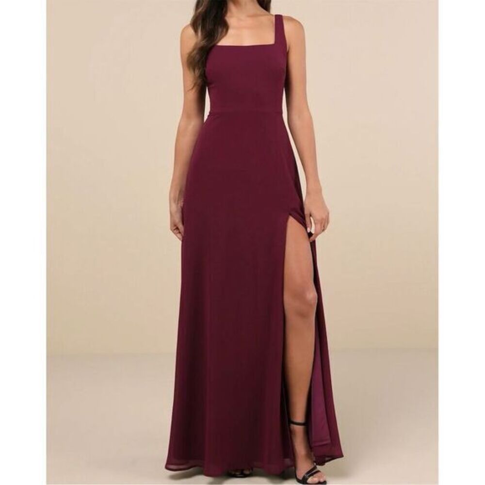 NWOT Lulus Women's Remarkable Arrival Plum Purple‎ Sleeveless Maxi Dress Size L - Picture 2 of 10